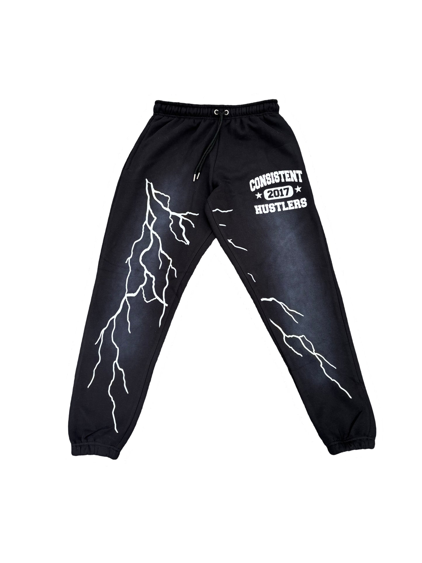 Lighting Bolt Reflective Sweatpants (Black)