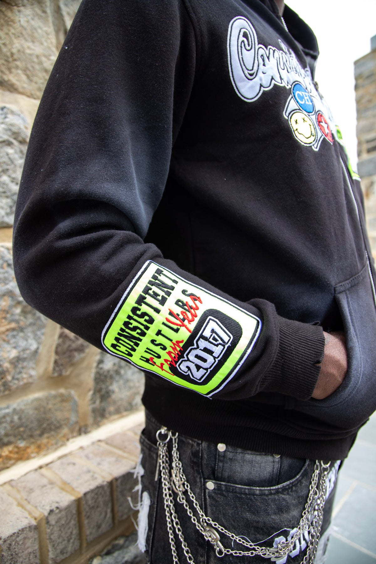 Black Acid Wash Hoodie