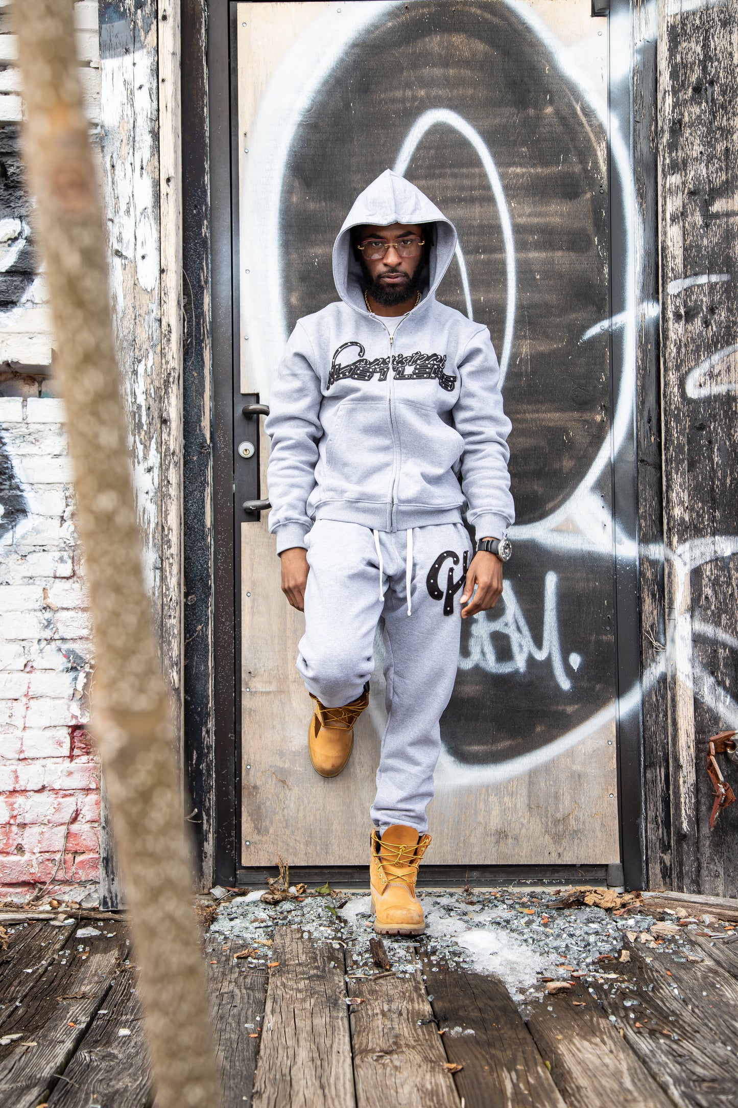 Rhinestone Sweatsuit (Grey)