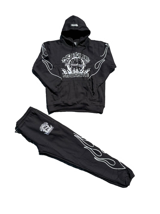 No time to waste sweatsuits ( Black)