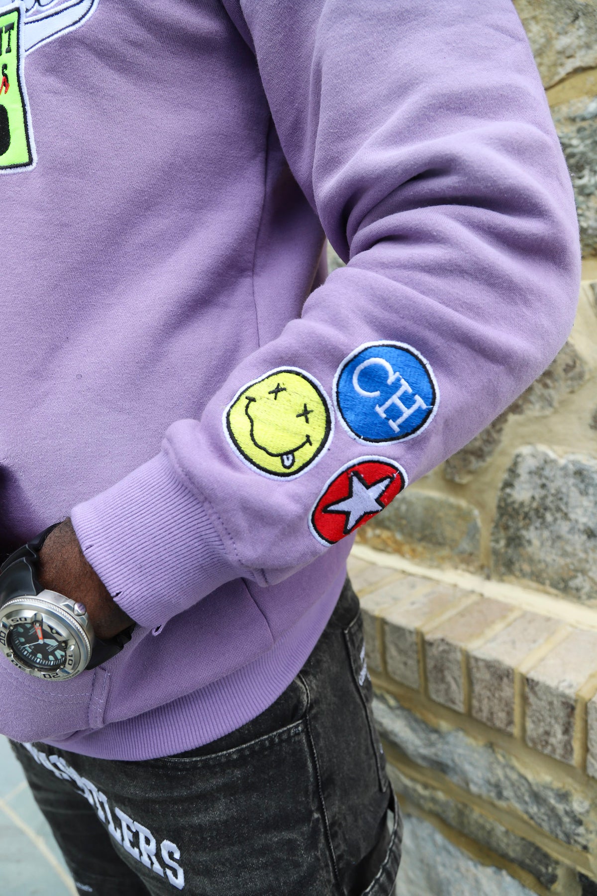 Purple Acid Wash Hoodie